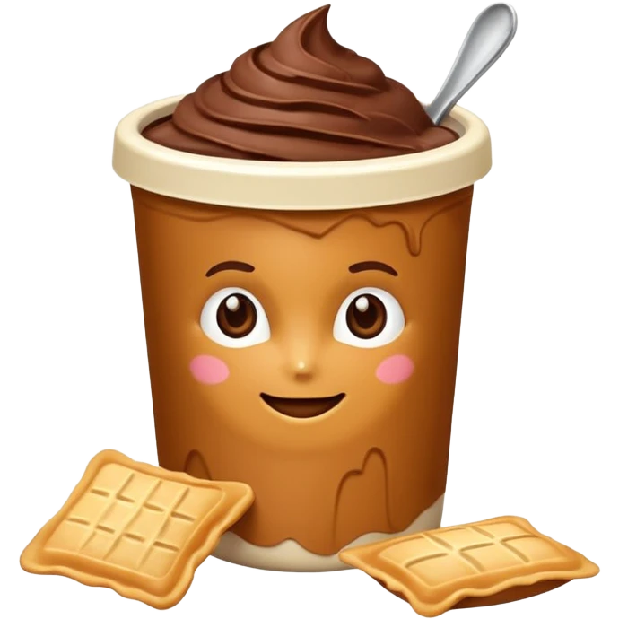 Pote de dulce de leche con chips de chocolate y sin cara emoji