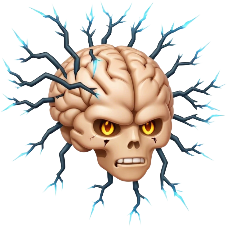 electrocuted lightning brain emoji