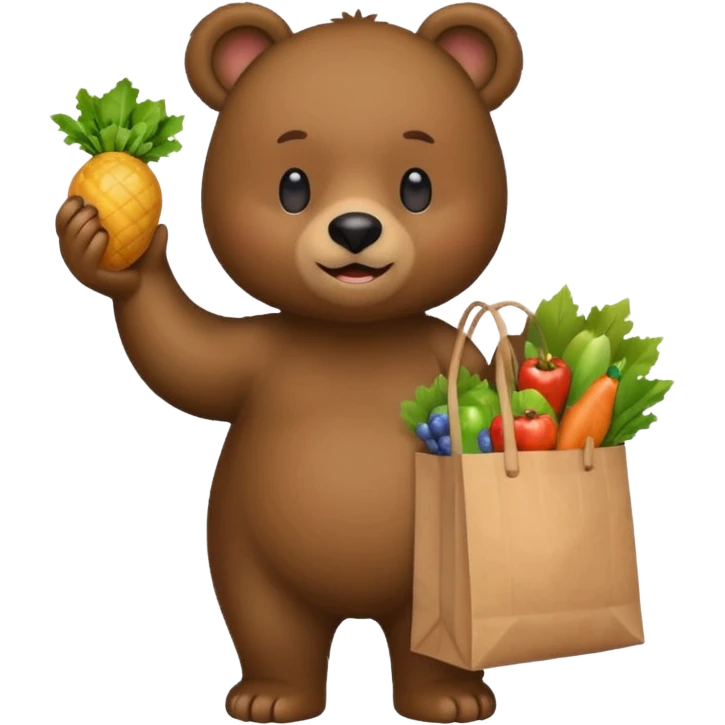 iphone bear emoji with grocery emoji