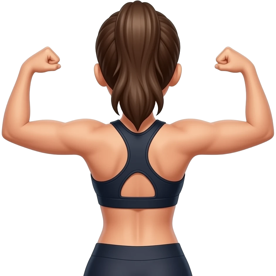 gym women with back arched flexing closeup emoji