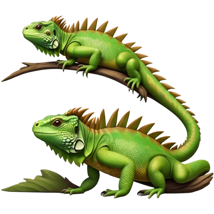 cinematic-iguana-realistic-full-body-basking-emoji,-long-scaly-body-stretched-out,-spiny-ridge-running-down-its-back,-textured-green-and-brown-skin-dappled-with-light,-sharp-intelligent-eyes-studying-the-surroundings emoji