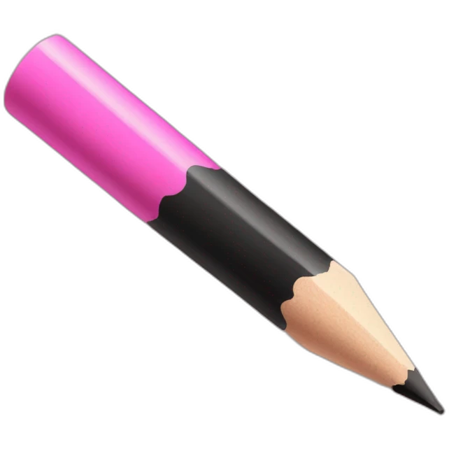 A pink black pencil emoji
