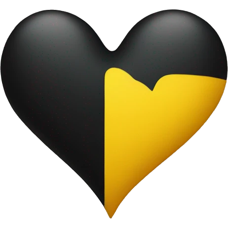 Half black and yellow heart emoji