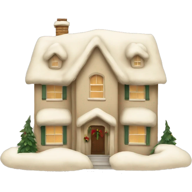 Beige house Christmas  emoji