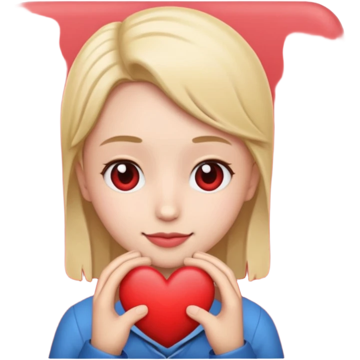 the photo is holding a heart emoji. emoji