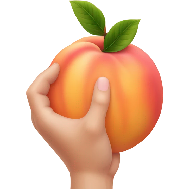 A peach and a hand waving emoji