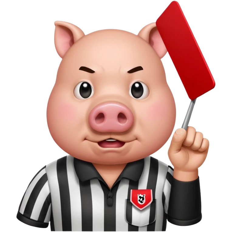 pig referee showing red card emoji