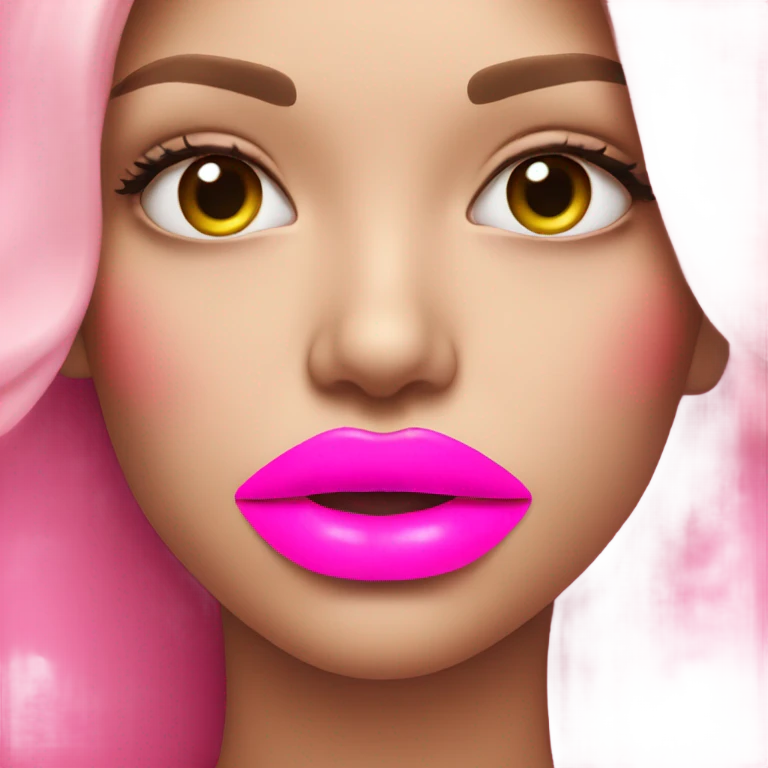 Pink lips with a neon pink background emoji