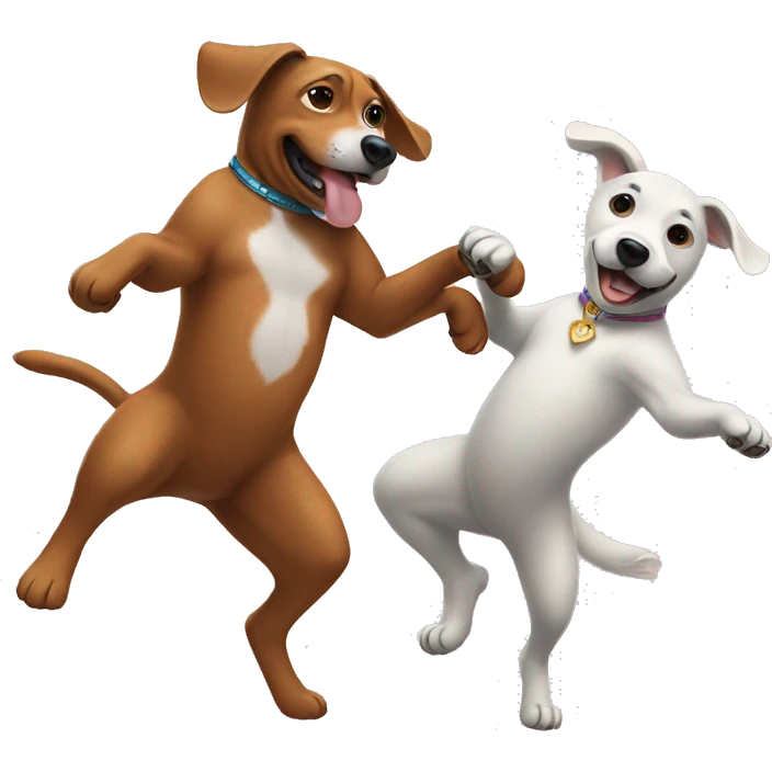 Two dogs dancing  emoji