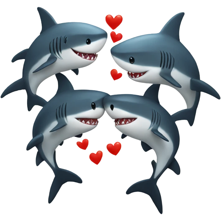 2 sharks in love emoji