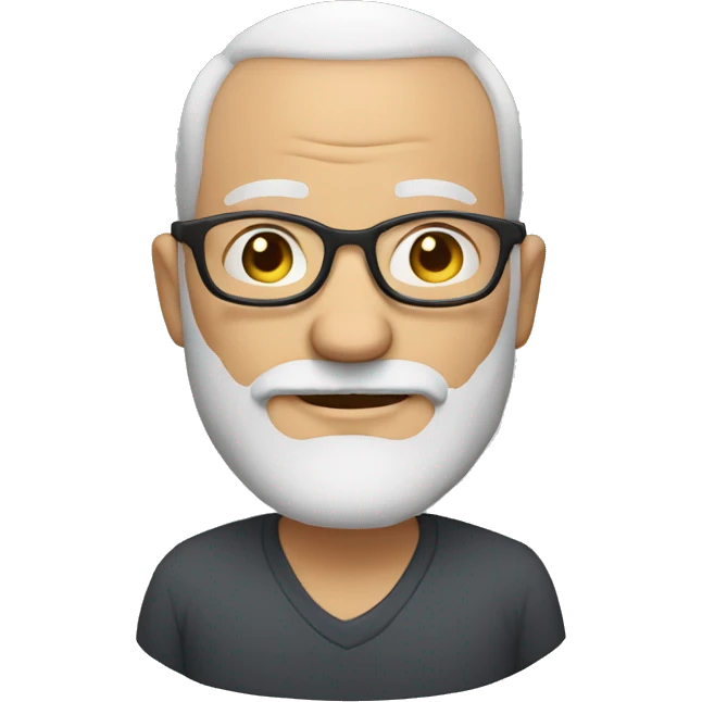 middle aged bald guy with a graying beard and glasses emoji
