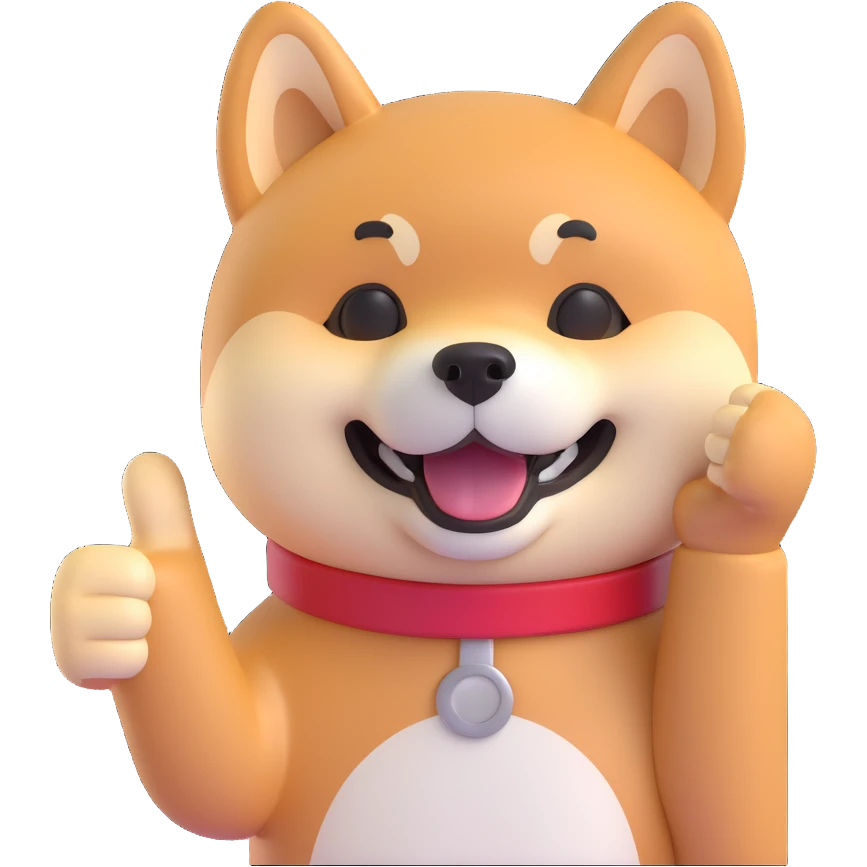 shiba inu showing thumbs up emoji