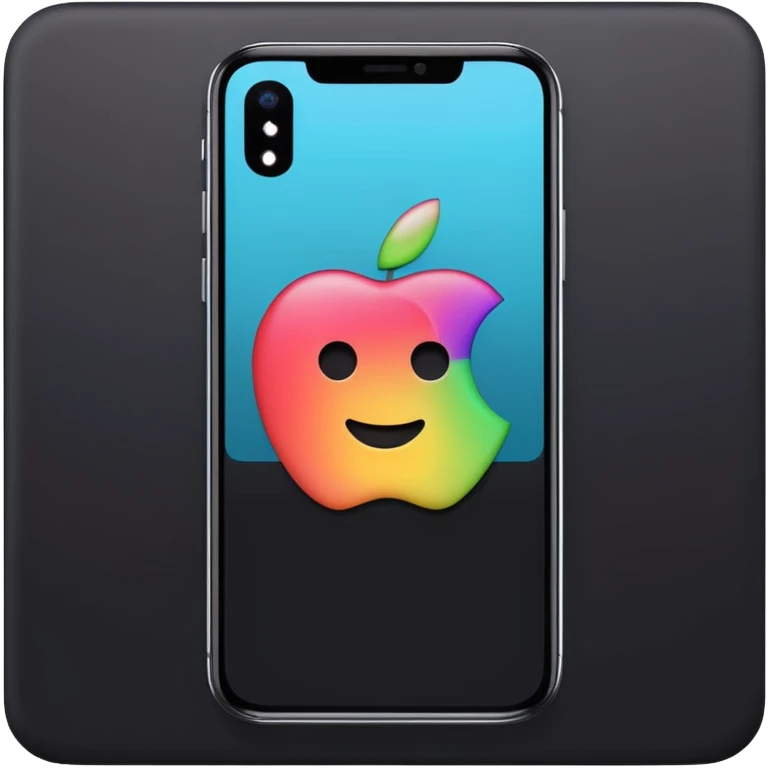 apple style emoji of a smartphone with TikTok interface visible emoji