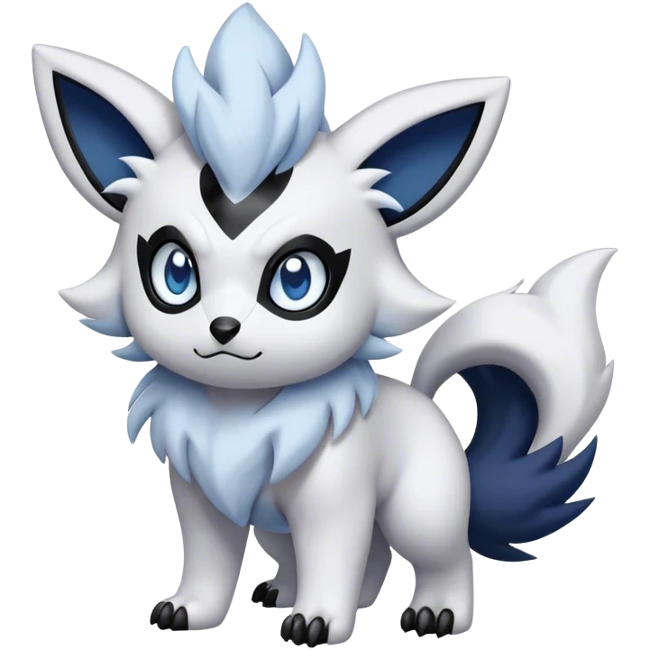 Cool Cute Kawaii Absol-Zorua-Pokemon-fakemon-hybrid-animal Full Body  emoji