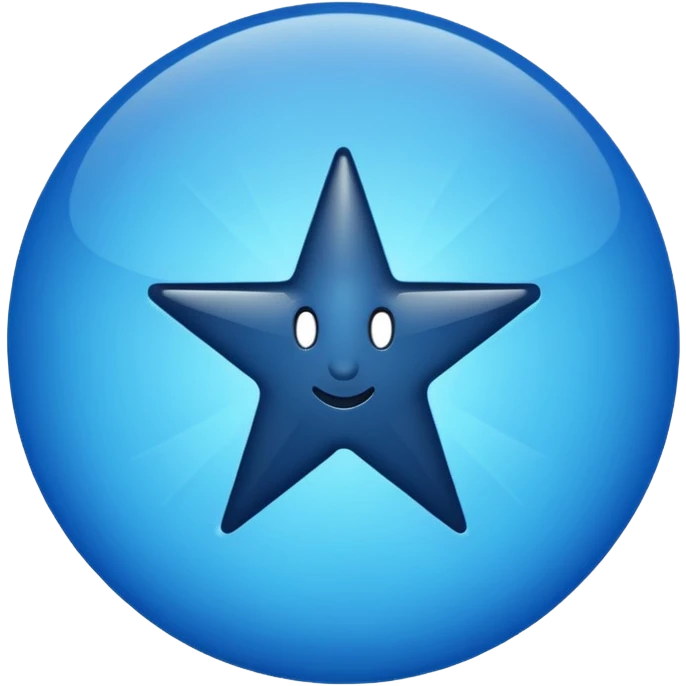 Black tik in the blue circle star emoji