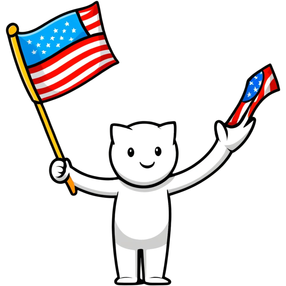 joyful larger American celebrating emoji
