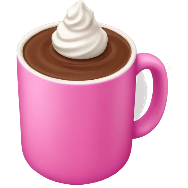 Hot chocolate with pink mug emoji