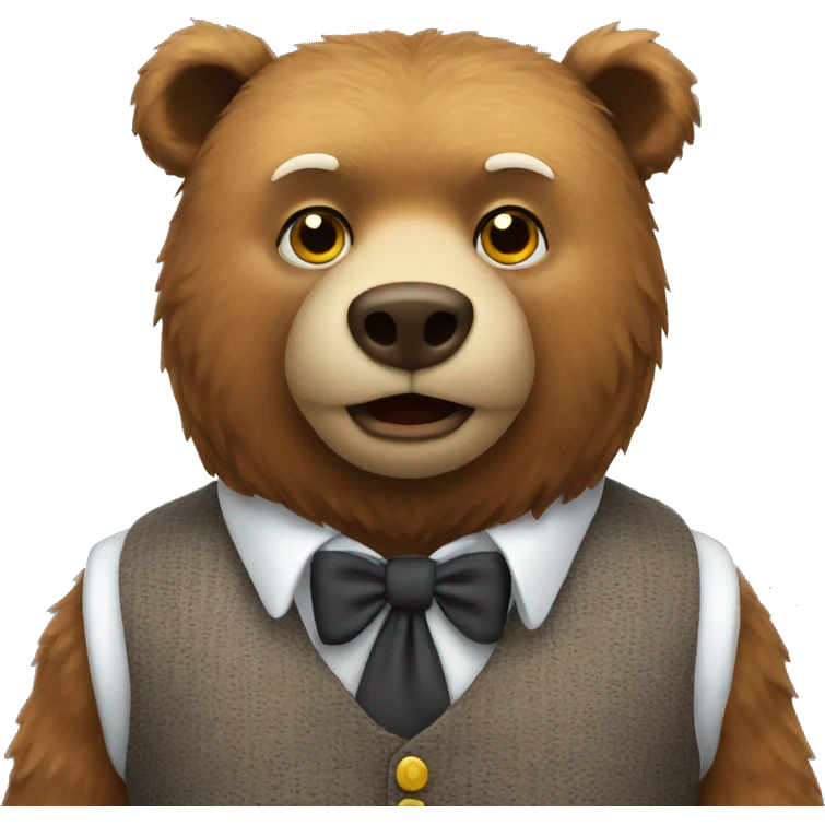 Bear in a waistcoat  emoji