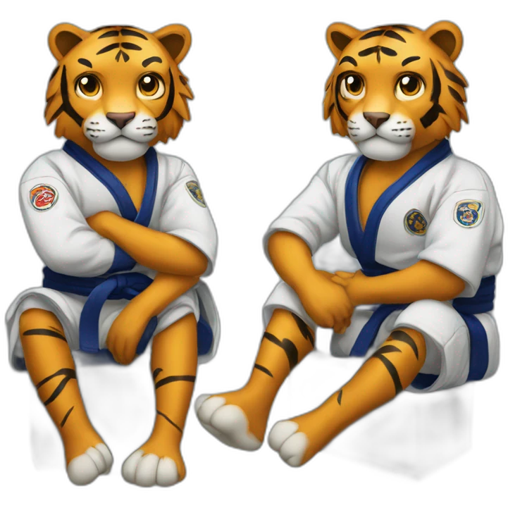 BJJ seated guard  Tiger  emoji