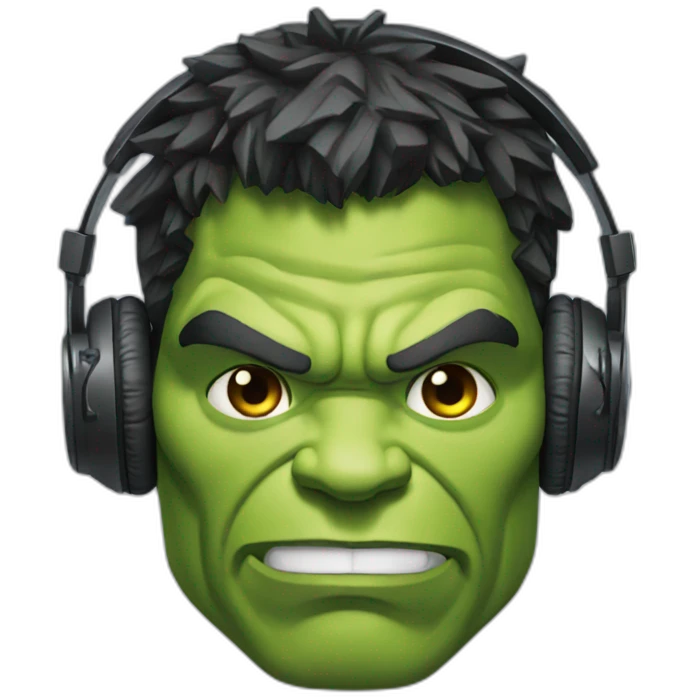Hulk with headphone  emoji