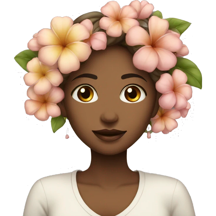 Mulher parda com flores  emoji