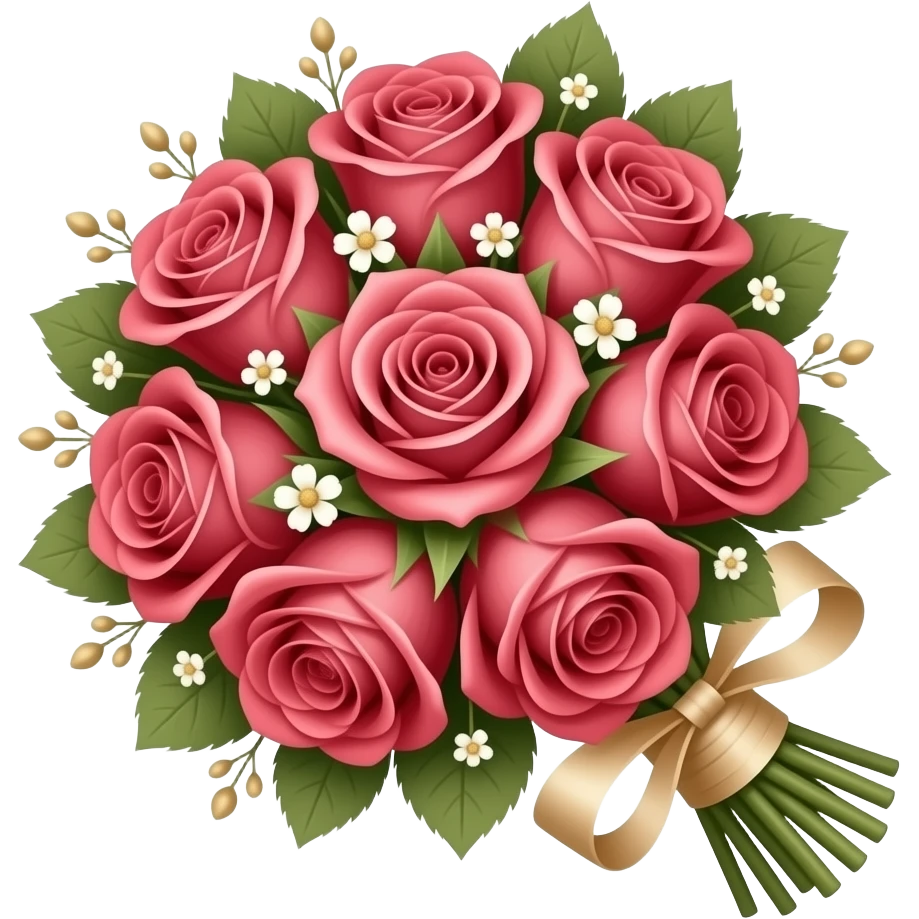 Reddish-pinkish and gold and white romantic vintage aesthetic emoji