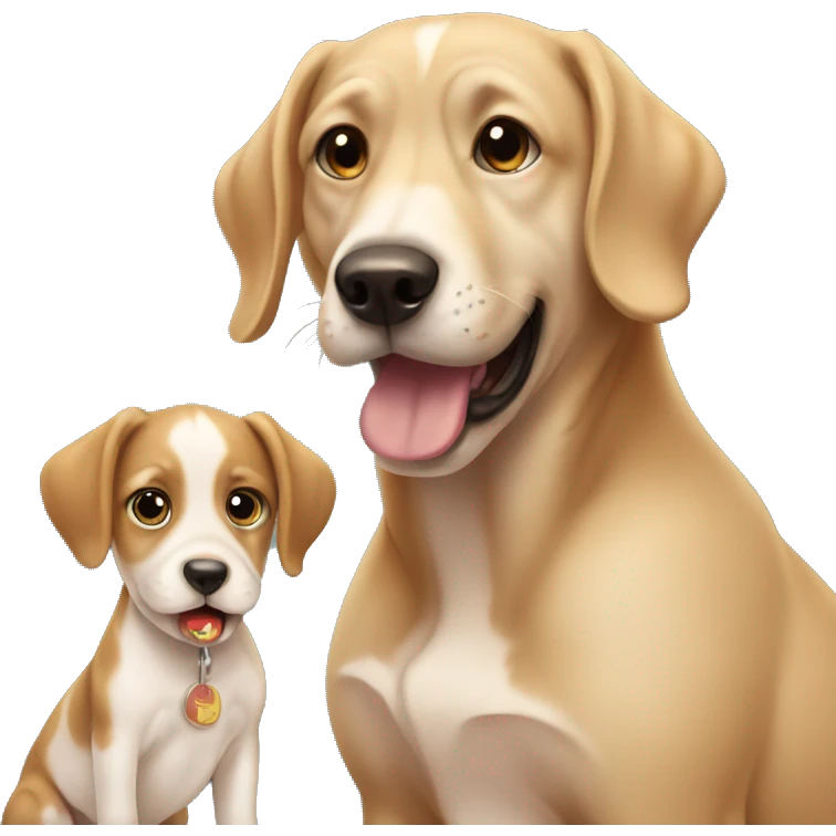 dog drooling looking at baby emoji