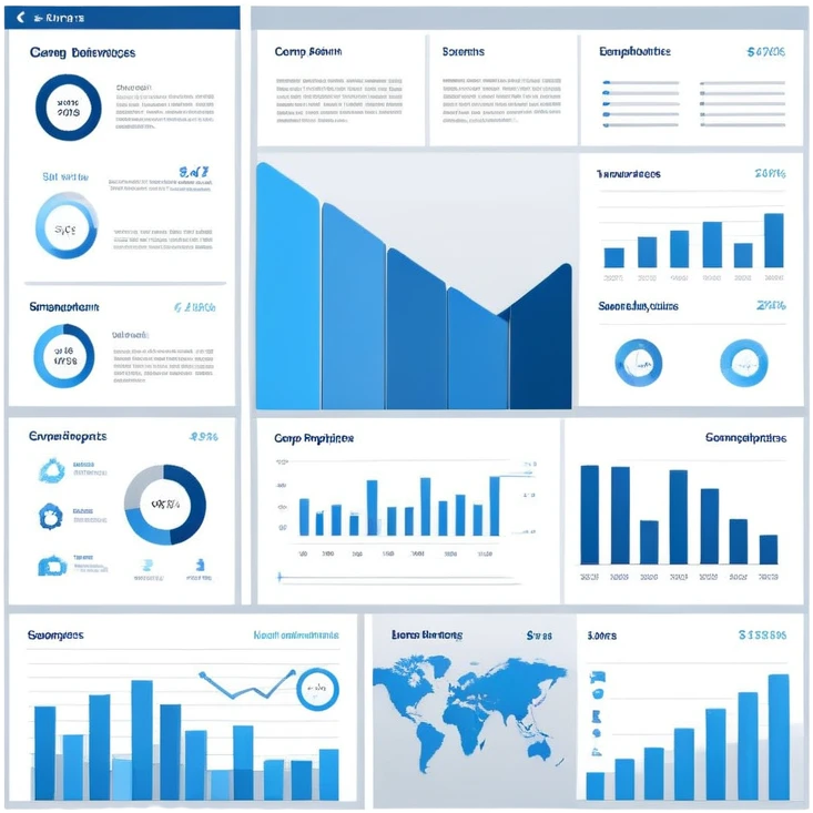 Clean business slide template with key points and visual elements emoji