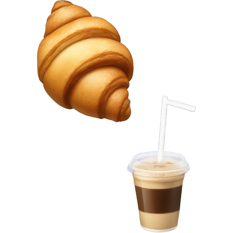 Croissant & iced coffee emoji