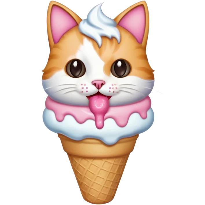 A cat eating ice cream  emoji
