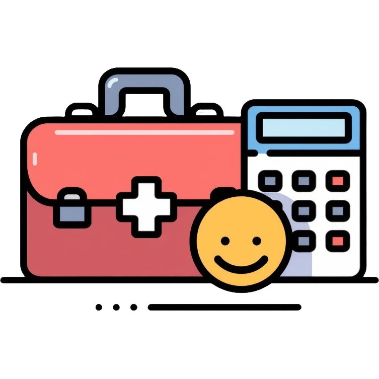 Swiss financial advisor with Swiss cross symbol, briefcase and calculator emoji