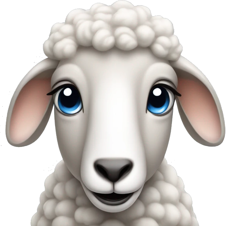 Sheep wearing blue earrings emoji
