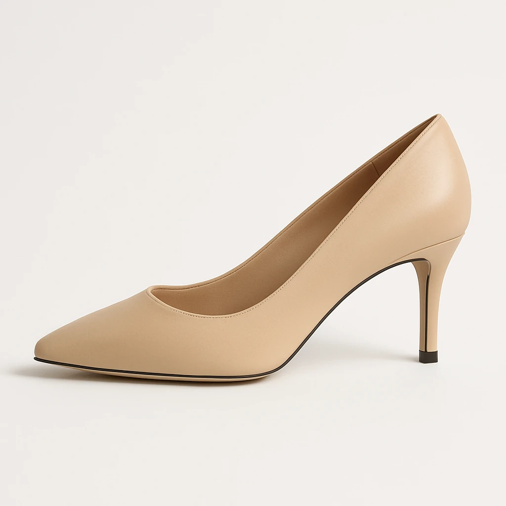 a single high-heeled shoe, feminine, classic design, on a white background emoji
