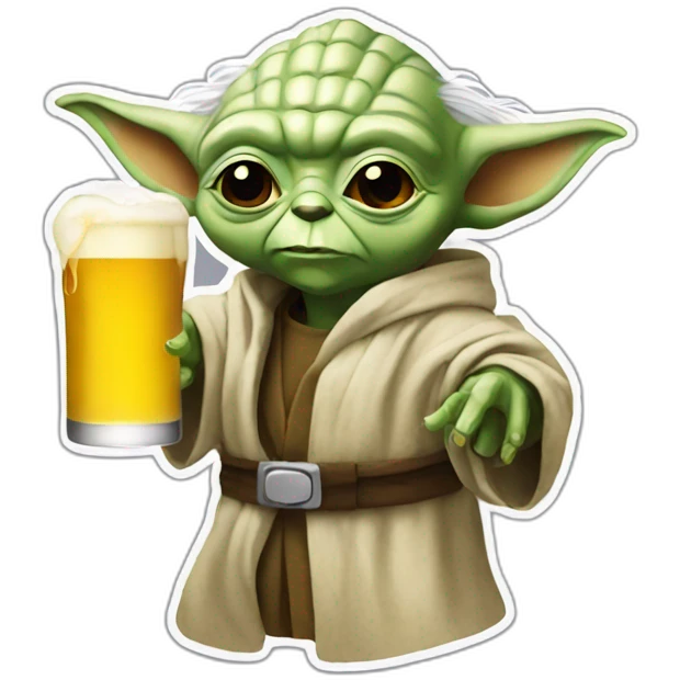 Yoda drink à beer emoji