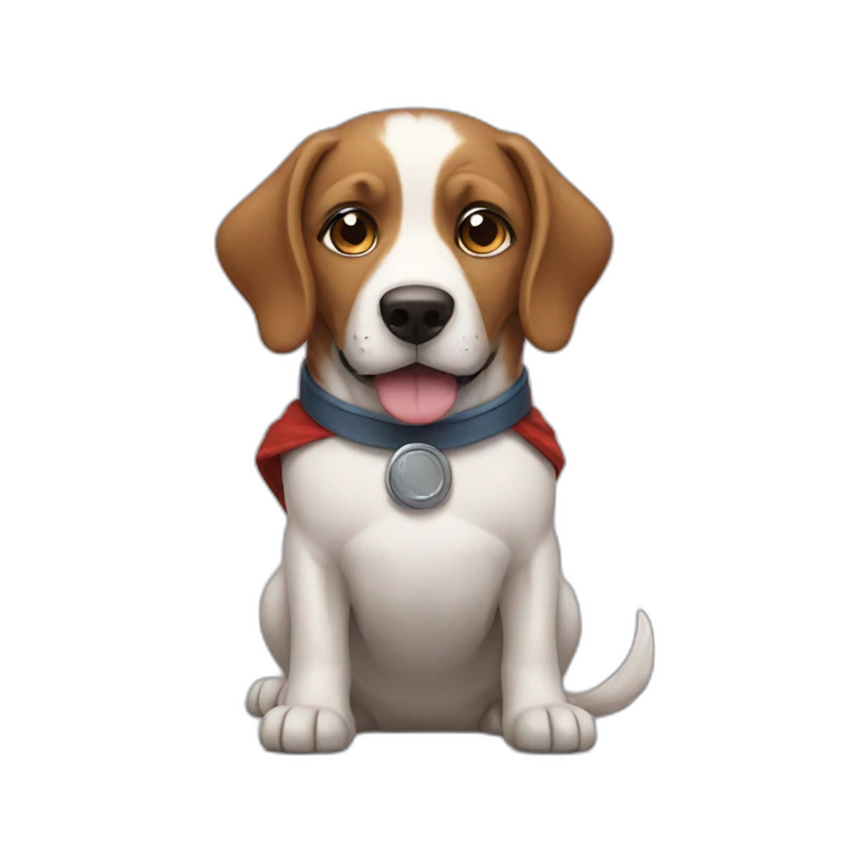 Dog dressed as a herov emoji