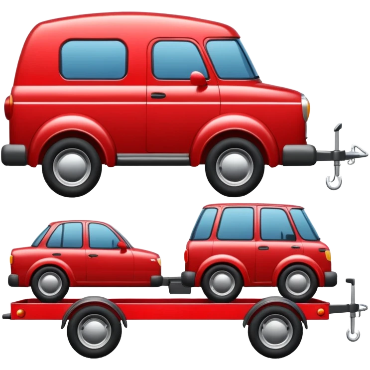 car towing a trailer with towbar emoji