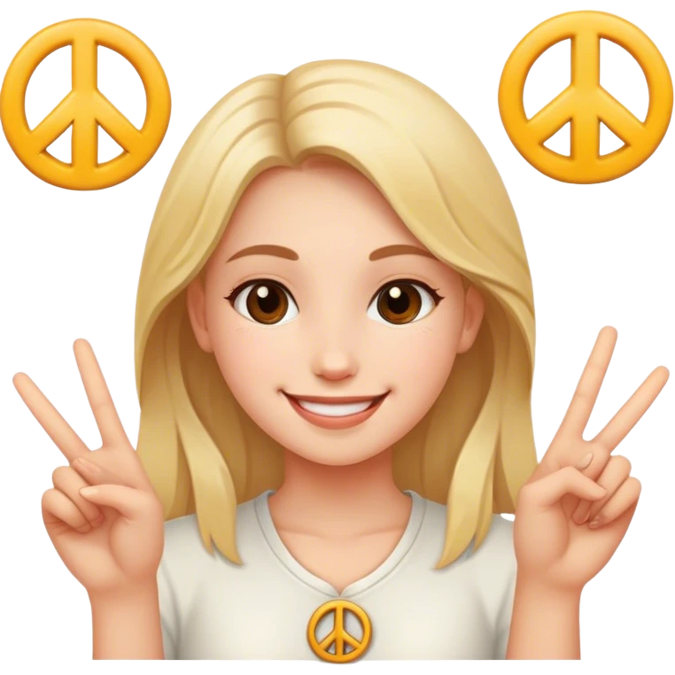 Girl in peace and love emoji