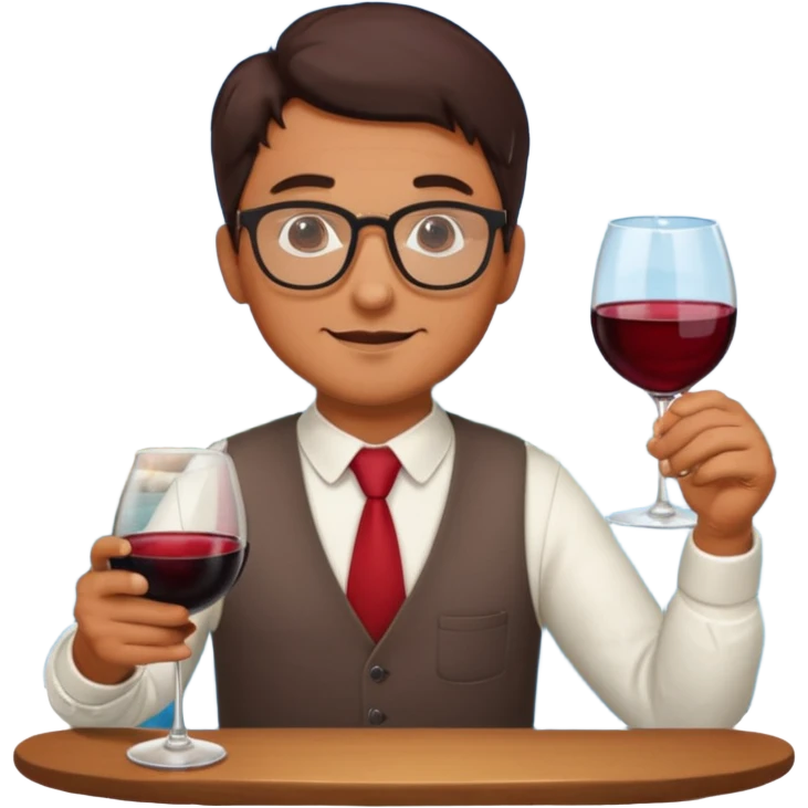 A male Italian accountant who loves red wine fishing movies wears glasses emoji