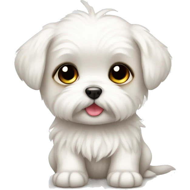 cute kawaii baby dog maltese emoji