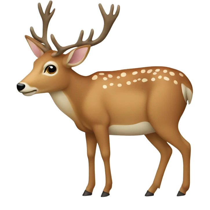 a deer with low tipper f emoji