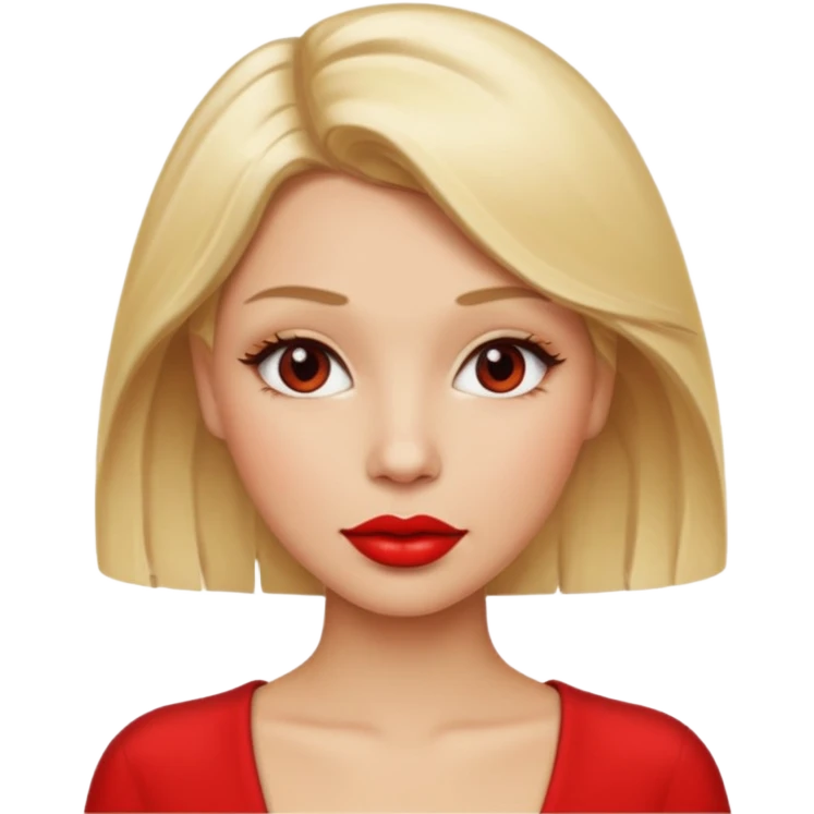woman red lips, deifferent hair. emoji