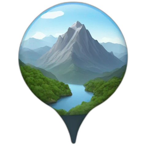 location pin with mountain inside emoji