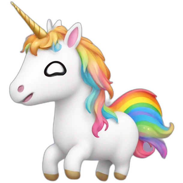 Small unicorn with rainbow and stars and owl emoji