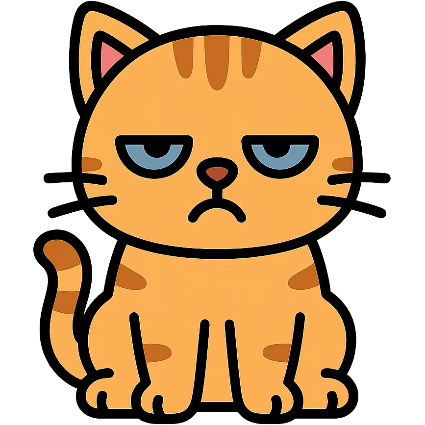A tired cat emoji
