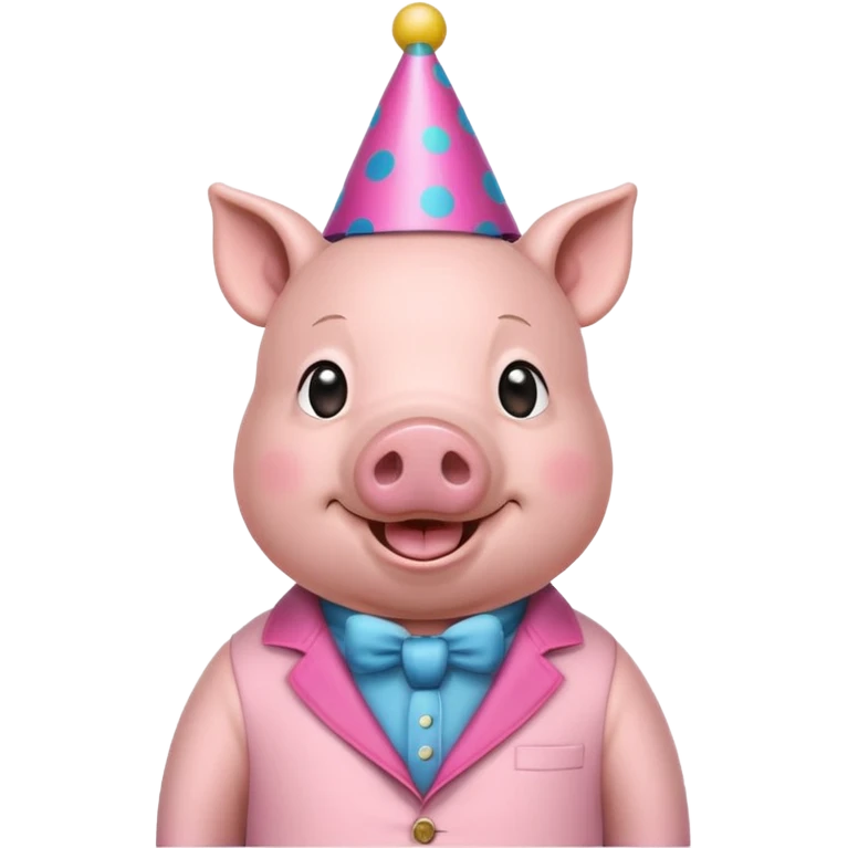 black pig party hat wearing clothes  emoji