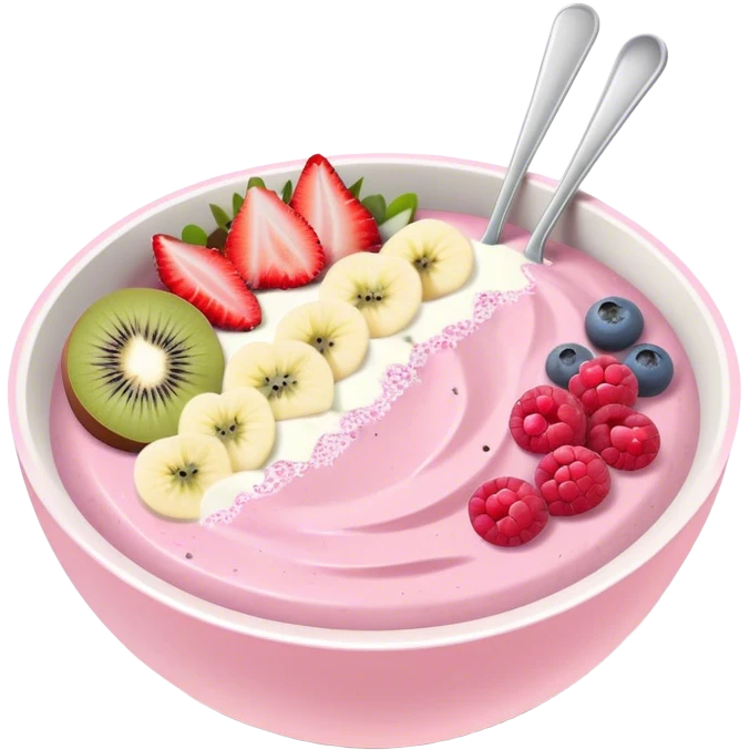 pastel pink and white smoothie bowl emoji