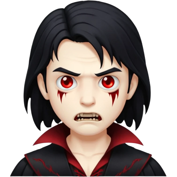 sad face vampire boy long hair
 emoji