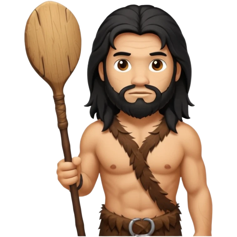 CAVERNÍCOLA con su palo en la mando y recargado en el hombro  emoji
