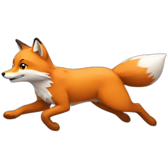 ultra fast running fox emoji