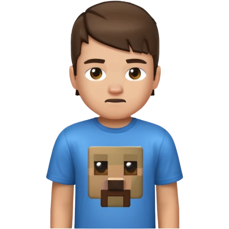 Boy wearing minecraft shirt emoji